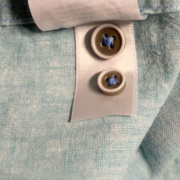 Heritage Report Collection Men's Shirt Linen Light Blue Short Sleeves - Picture 8 of 11